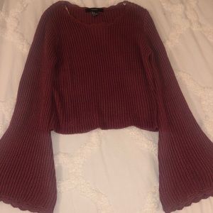 Forever 21 sweater blouse with puff sleeves